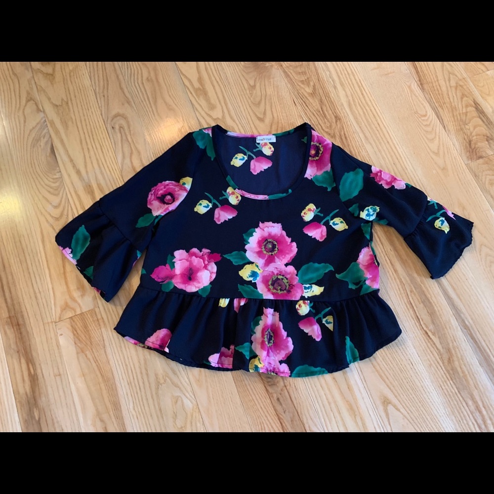 Crop Top with bottom ruffle